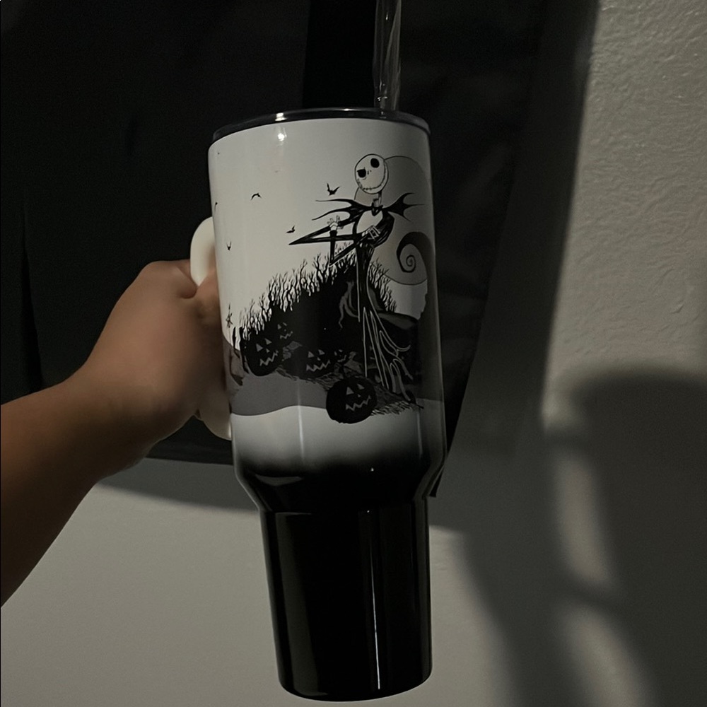 Jack Skellington Black and White Tumbler